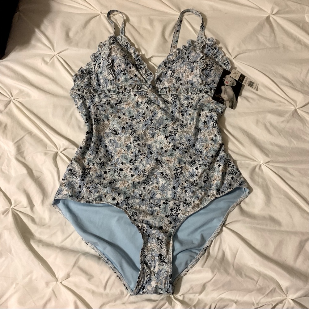 Marilyn Monroe Floral One Piece Swim Suit